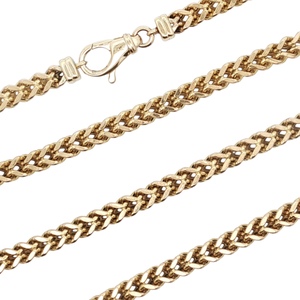 14K Yellow Gold 24" 4.4mm Hollow Franco Link Chain 17.2g 