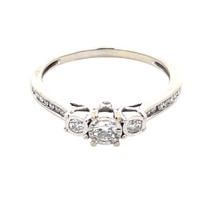 14K White Gold 1/3CTW Diamond Anniversary Ring SZ:8