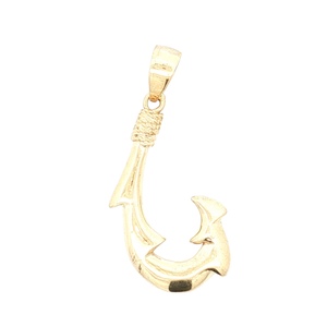 14K Yellow Gold Barbed Hook Pendant 8.4g
