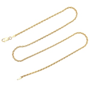 14K Yellow Gold 16 in. 2.1mm Foxtail Necklace Chain 8.6g