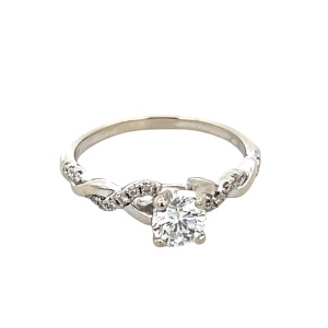 14K White Gold 3/4CTW (.55Ct) Diamond Engagement Ring SZ:7