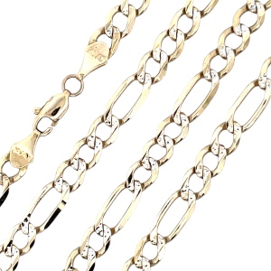 10K Yellow Gold 27 in. 6.3mm Figaro Link Chain 28.4g