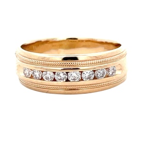 14K Yellow Gold 1/3CTW Diamond Wedding Band 8.0mm SZ:11