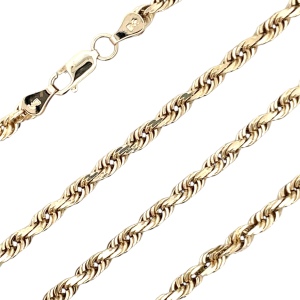 14K Yellow Gold 18 in. 3.8mm Hollow Rope Chain 4.7g