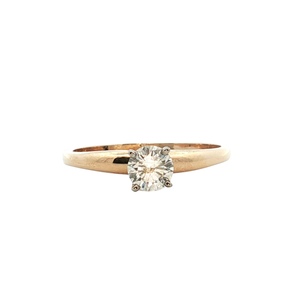 14k Yellow Gold .38CT Diamond Solitare Engagement Ring SZ:6.5