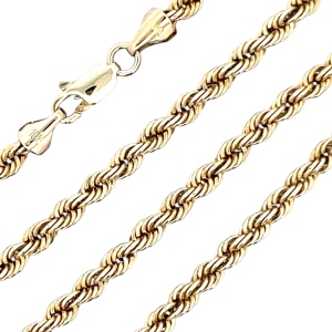 10K Yellow Gold 22 in. 3.8mm Hollow Rope Chain 7.7g