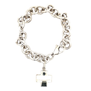 Tiffany & Co Sterling  Cross Tag 7 in. Bracelet