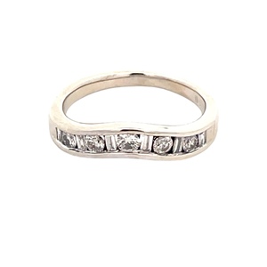 14K White Gold 1/4CTW Diamond Wave Band SZ:6