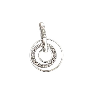 10K White Gold 18 in. 1/10CTW Diamond Eternity Pendant