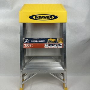 Werner 2 Ft. Aluminum Step Ladder (8 Ft. Reach Height) w/ 300 Lbs. Load Capacity