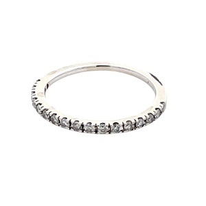 14K White Gold 1/5CTW 1.4mm Diamond Band SZ:5.5, 1.2g