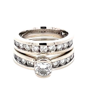 Ladies 14K White Gold 2.65CTW Diamond Bridal Set  SZ: 5