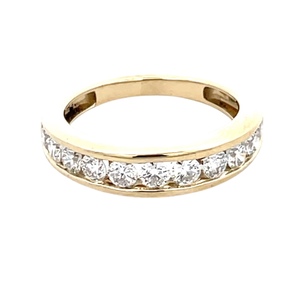 10K Yellow Gold 1.0CTW Lab-Diamond Wedding Band SZ:7
