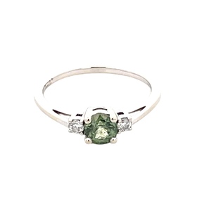 Ladies 14K White Gold 1/2Ct Alexandrite & Diamond Engagement Ring SZ:6
