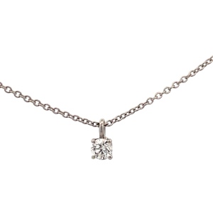 Ladies Platinum 18 in. .15Ct Diamond Solitaire Necklace