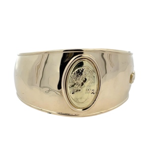 Anfora Italy 18K Yellow Gold Cameo 7 in. 32mm Tapered Cuff Bracelet