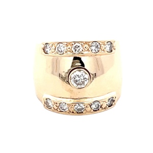Ladies 14K White Gold Bezel-Set 3/4CTW Diamond Cocktail Ring SZ:6