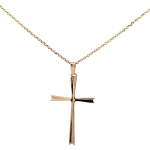 14K Yellow Gold 18 in. Cross Necklace 2.6g