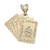14K Yellow Gold Royal Flush Card CZ Pendant 8.1g