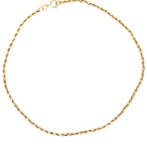 14K Yellow Gold 8-1/2 in. Rope Bracelet 1.2g