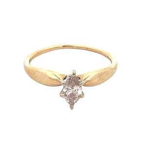 Marquise Diamond Solitaire Ring 14KYG 0.28CTW 2.2G Size: 5.5