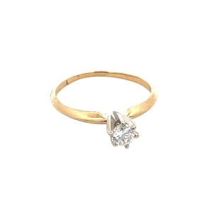 1/4CTW Solitaire Brilliant Ring 14K Two-Tone 1.7g Size: 6.5