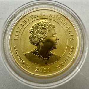 Elizabeth II 2021 25 Dollar Australia Gold Coin 7.88g .917 Fineness