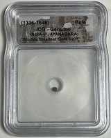1336-1646 ICG Genuine India-Vijayanagara "Worlds Smallest Gold Coin"