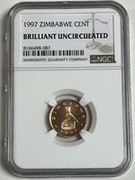1997 Zimbabwe Cent NGC Brilliant Uncirculated