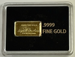 Gold 37th US Treasurer Angela Buchanan .3g Gold .9999 Fine Bullion Bar
