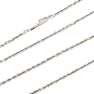 14K White Gold  20 in. 1.6mm Solid Rope Chain 4.4g