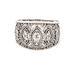 10K White Gold 1/2CTW Diamond Cocktail Ring SZ: 7