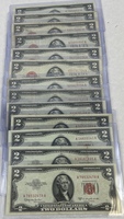 $2 Bills 1928, 1953, 1963 Silver Certificates Price is for 1