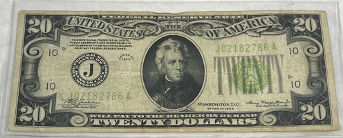 $20 Bill Green Seal Series of 1934