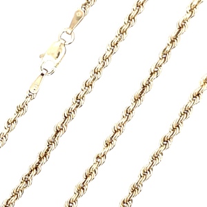 10K Yellow Gold 18 in. 2.4mm Hollow Rope Chain 2.3g