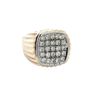 Gents 10K Yellow Gold 1.0CTW Diamond Cocktail Ring SZ:9, 8.9g