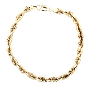 10K Yellow Gold 8-3/4 in. 5.6mm Solid Rope Bracelet 13.4g