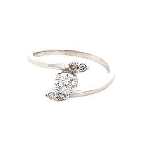 Ladies 14K White Gold 1/2CTW Diamond Engagement Ring SZ:7.75