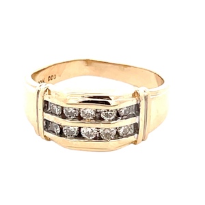 Gents 10K Yellow Gold 10-Diamond 1/2CTW Band SZ: 10