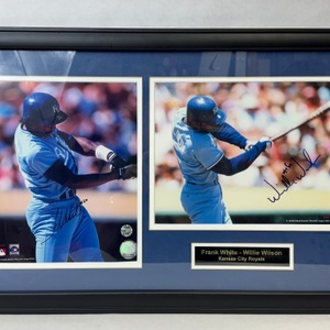 KC Royals Frank White - Willie Wilson Matted Frame