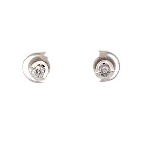 14K White Gold 1/5CTW Diamond Stud Earrings