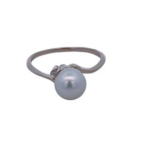 Ladies 14K Yellow Gold 7mm Pearl Ring SZ: 6