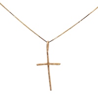 14K Yellow Gold 16 in. Thin Cross Necklace 