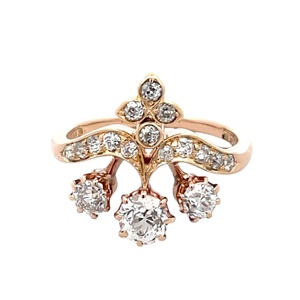 14K Yellow Gold 1.0CTW Euro-Cut Diamond Cocktail Ring SZ:6