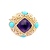 Ladies 14K Yellow Gold Amethyst & Turquoise Gemstone Ring SZ:9