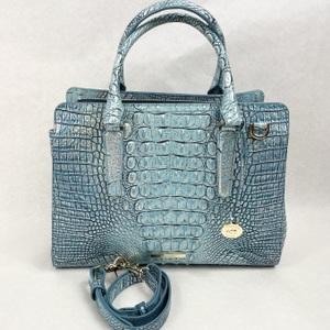 Brahmin Small Finley Arctic Blue Melbourne Top Handle Handbag