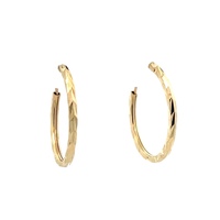 14K Yellow Gold 3/4 in. Hoop Earrings