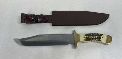Mossy Oak Fixed Blade Bowie Knife W/Leather Sheath