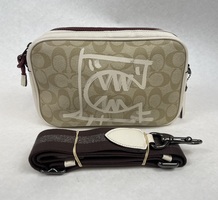 Coach Vale Jes Crossbody Handbag In Signature Canvas With Rexy By Guang Yu