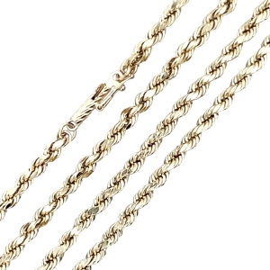 14K Yellow Gold 20 in. 3.0mm Hollow Rope Chain 5.2g